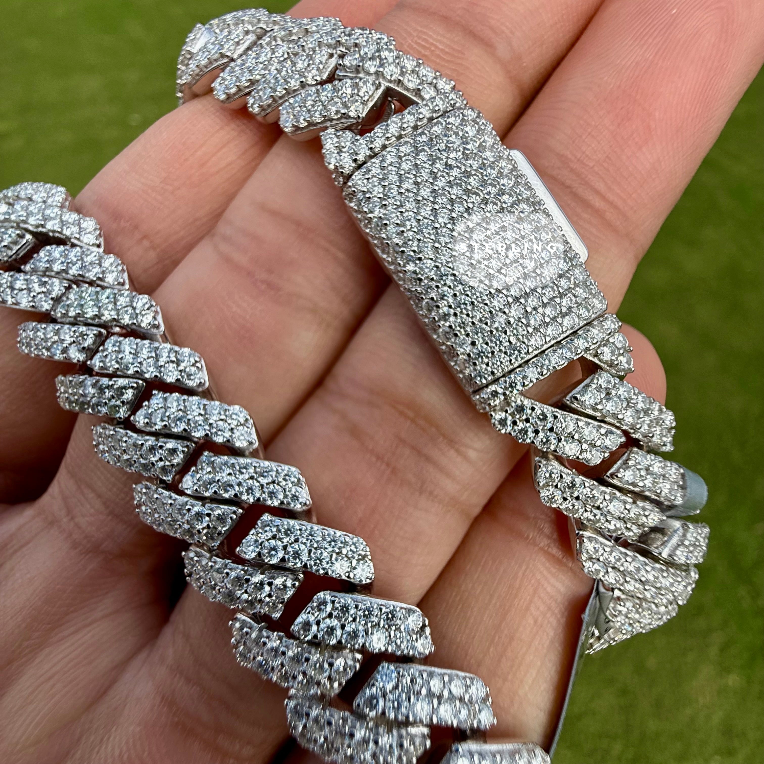 Moissanite Miami Cuban Prong Chain 12mm 22"