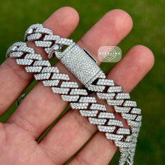 Moissanite Miami Cuban Prong Chain 12mm 22"