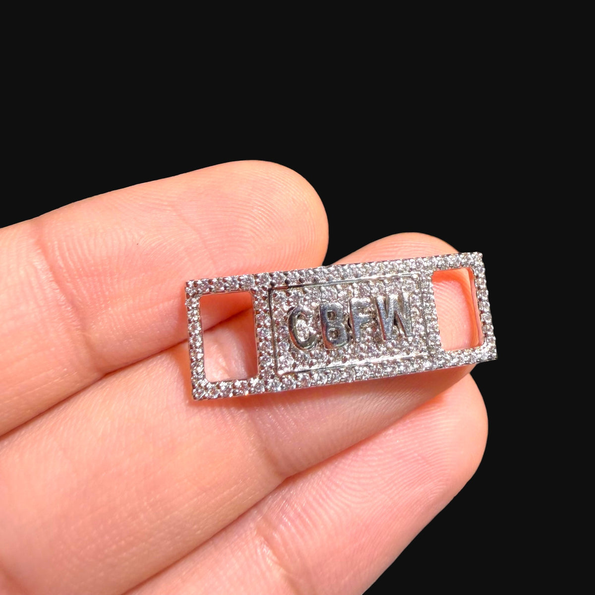 Moissanite 925 Silver CBFW Shoe Lace Tag