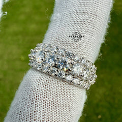 Moissanite Eternity 3 Row Ring Size 8