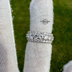 Moissanite Eternity 3 Row Ring Size 8