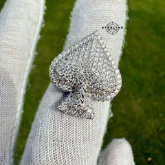 Moissanite Iced Out Spade Ring Size 10