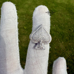 Moissanite Iced Out Spade Ring Size 10