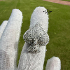 Moissanite Iced Out Spade Ring Size 10