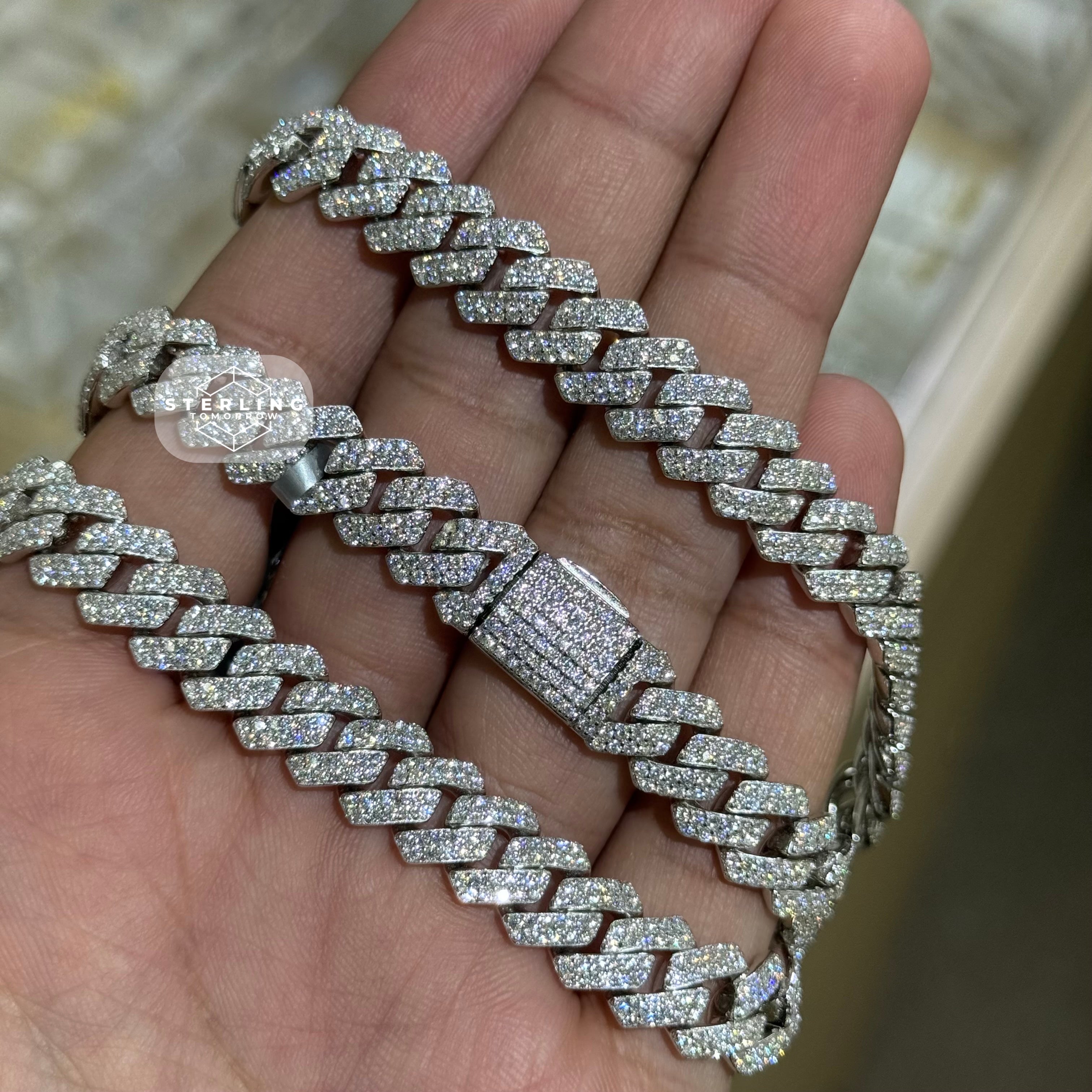 Moissanite Miami Cuban Prong Chain 10mm 22"
