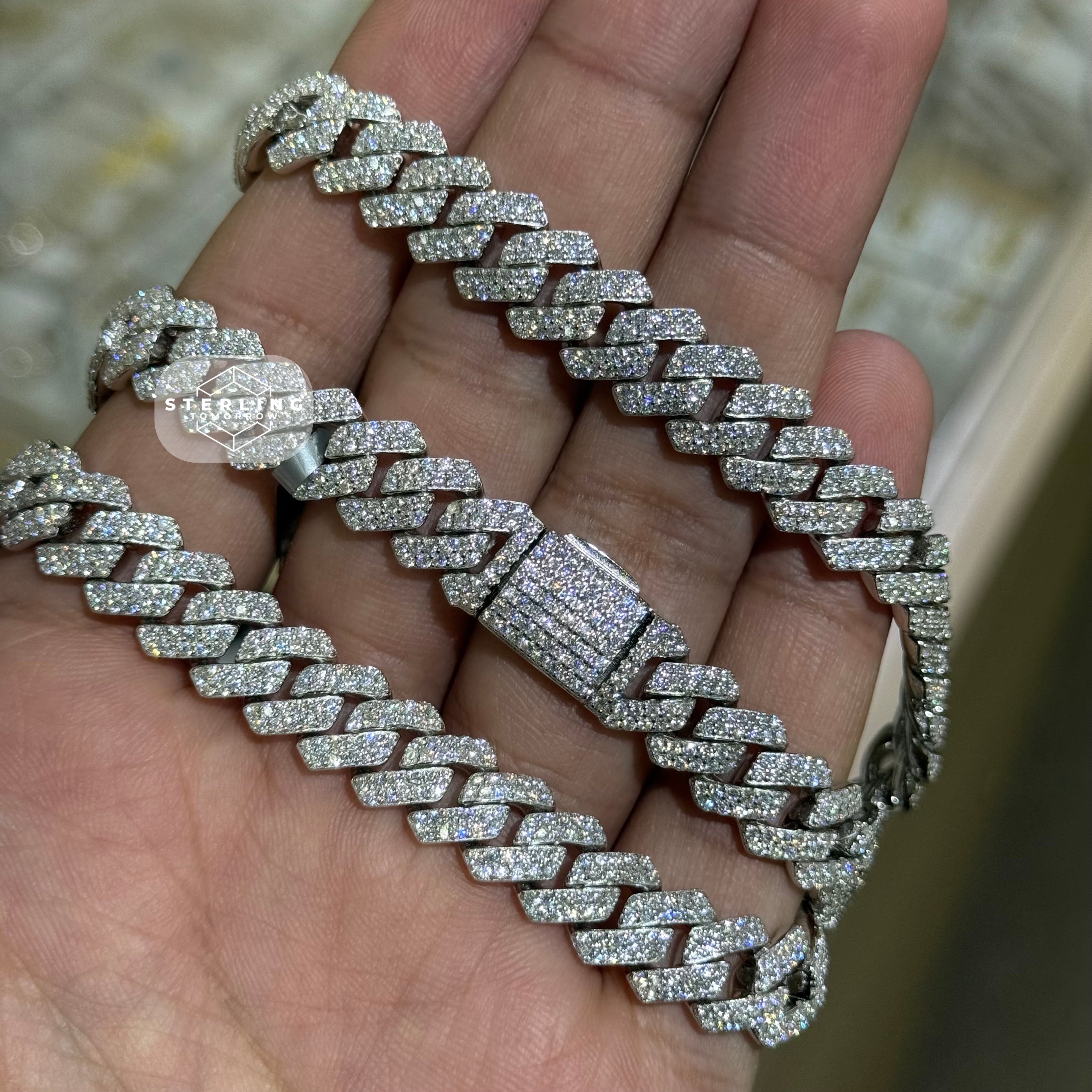 Moissanite Miami Cuban Prong Chain 10mm 22"