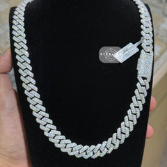 Moissanite Miami Cuban Prong Chain 12mm 22"