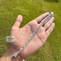 Moissanite Iced Out Mariner Link Bracelet 8"