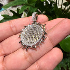 Iced Out Round Crown Thorns Pendant