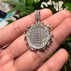Iced Out Round Crown Thorns Pendant
