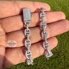 Moissanite Iced Out Mariner Link Bracelet 8"