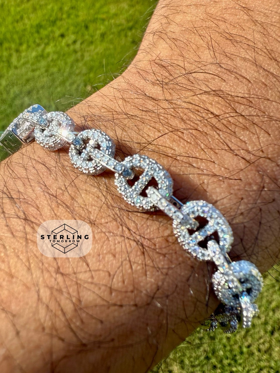Moissanite Iced Out Mariner Link Bracelet 8"