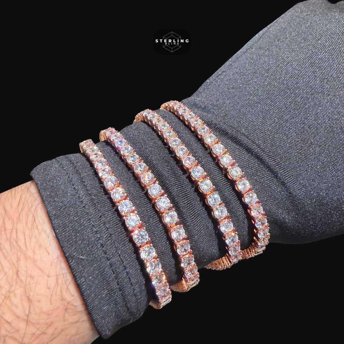 4mm Rose Gold CZ Tennis Bracelet