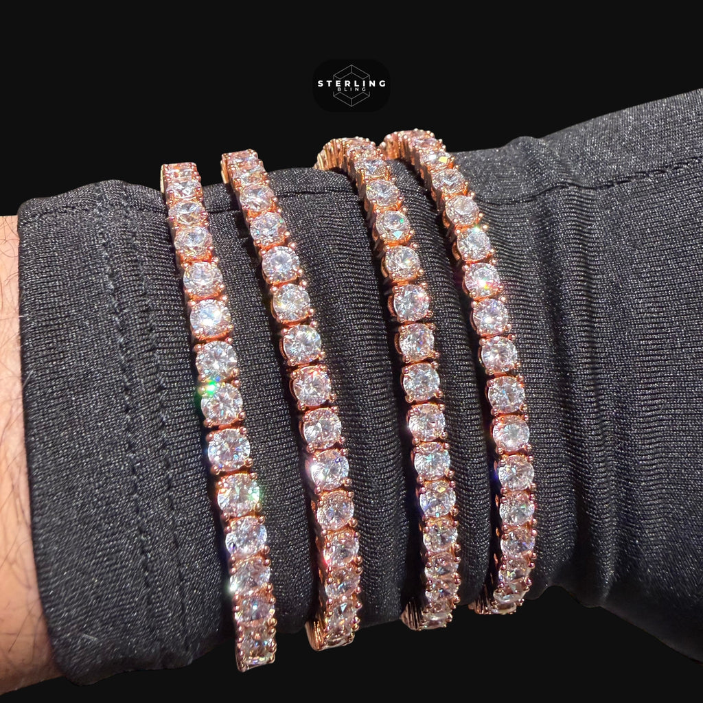 4mm Rose Gold CZ Tennis Bracelet