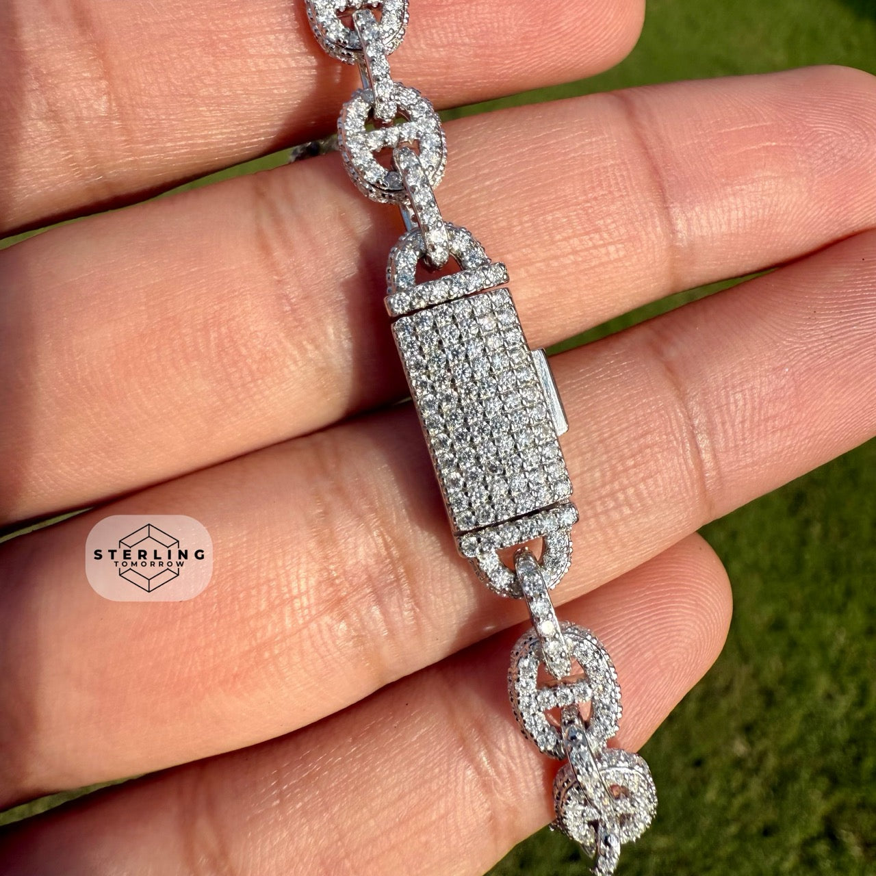 Moissanite Iced Out Mariner Link Bracelet 8"