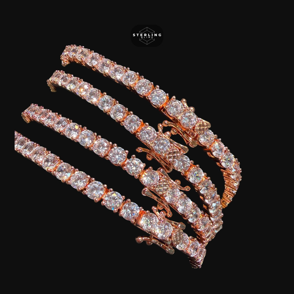 4mm Rose Gold CZ Tennis Bracelet