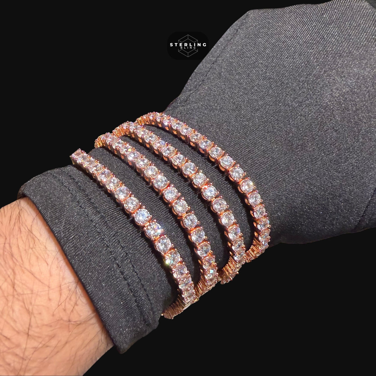 4mm Rose Gold CZ Tennis Bracelet