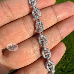 Moissanite Iced Out Mariner Link Bracelet 8"
