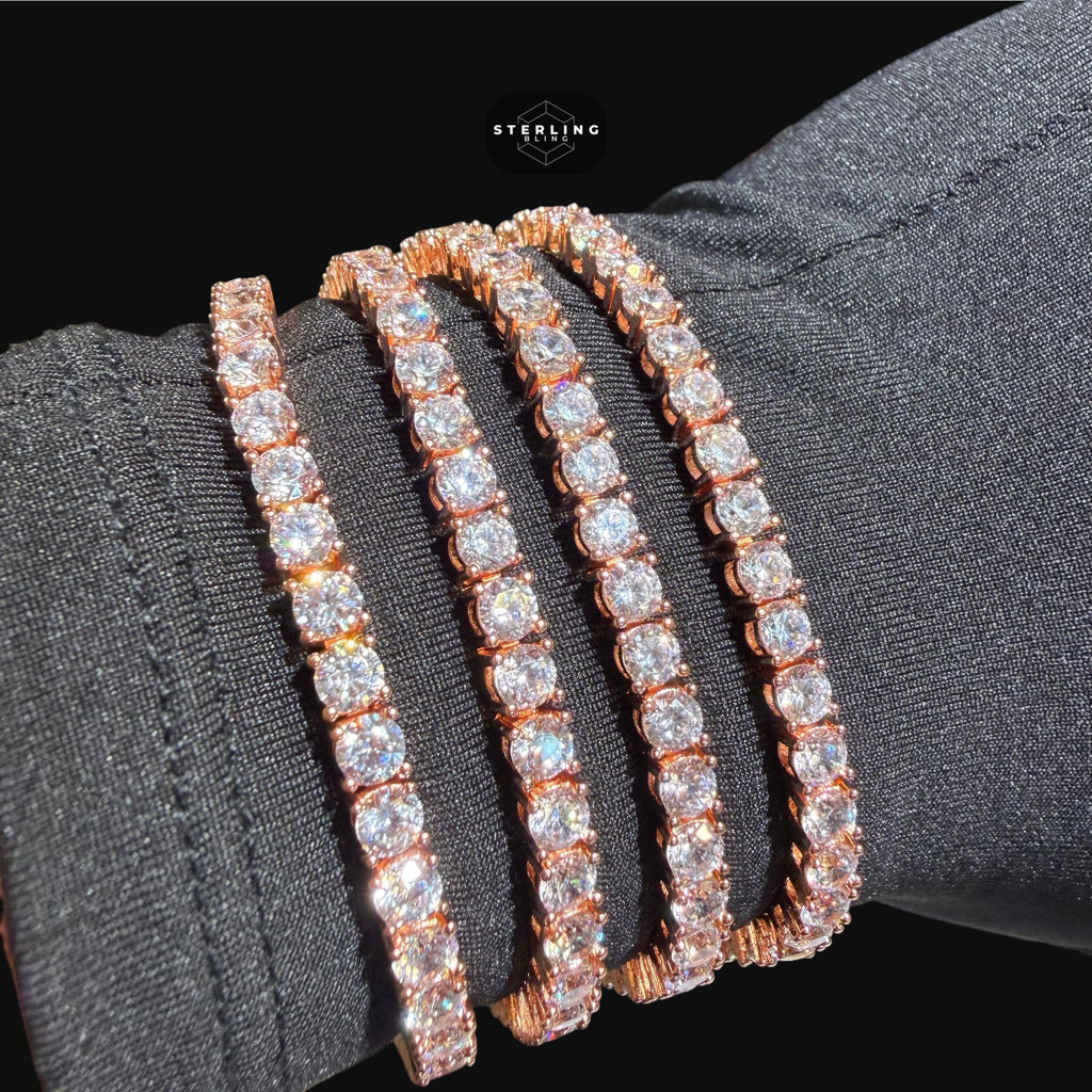 4mm Rose Gold CZ Tennis Bracelet