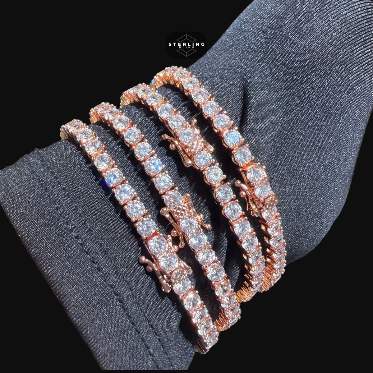 4mm Rose Gold CZ Tennis Bracelet