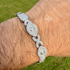 Moissanite Marquis Evil Eye Infinity Bracelet