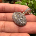Evil Eye Iced Pendant 14K White Gold Finish