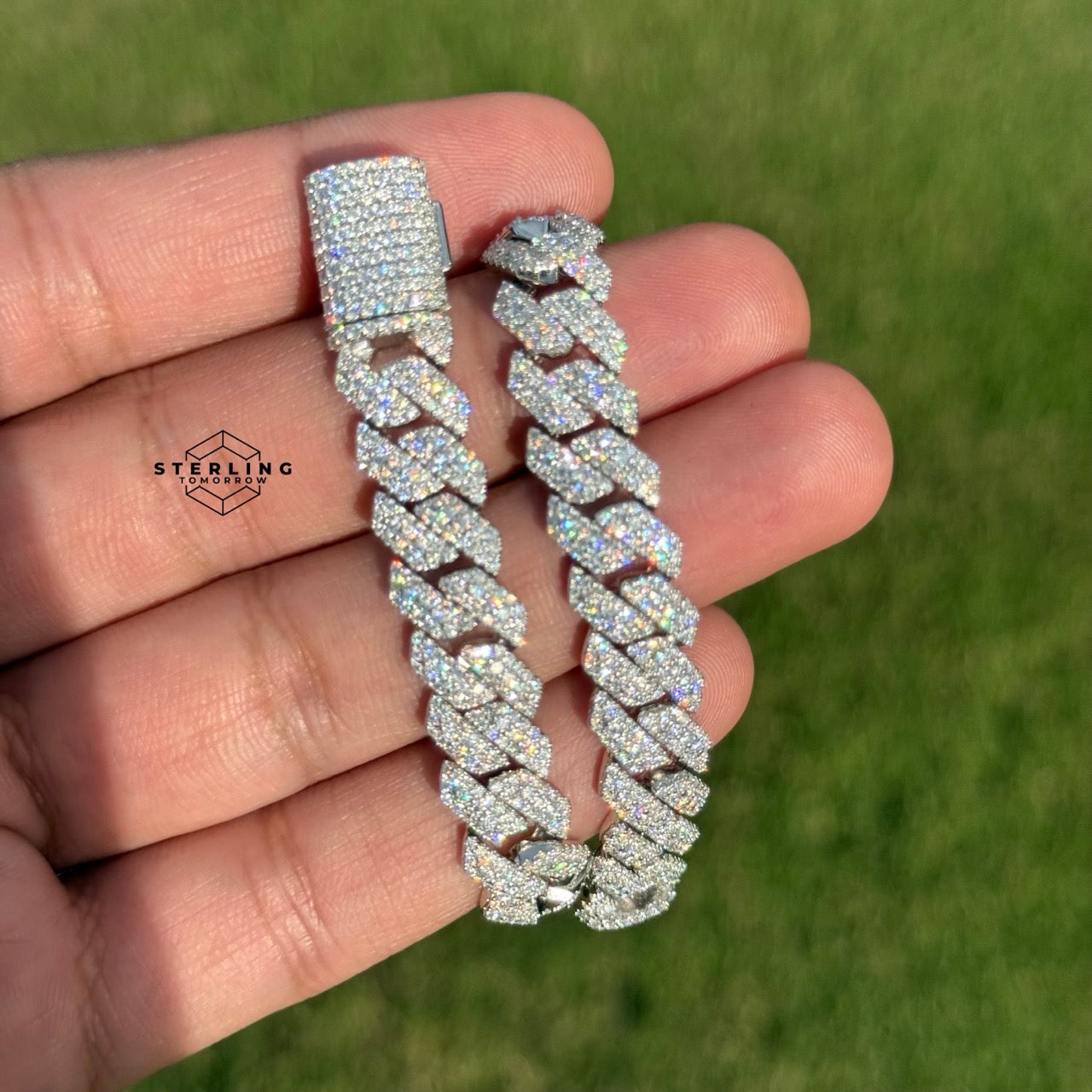 Moissanite 10mm Miami Cuban 3D Solitaire Bracelet 8"