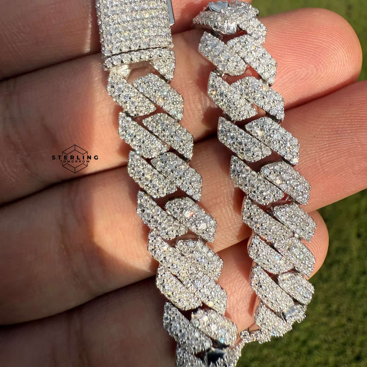 Moissanite 10mm Miami Cuban 3D Solitaire Bracelet 8"
