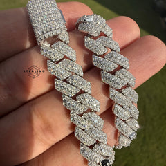 Moissanite 10mm Miami Cuban 3D Solitaire Bracelet 8"