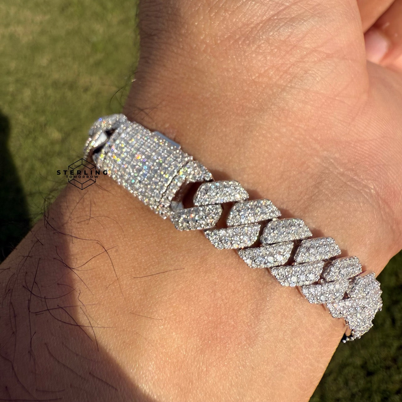 Moissanite 10mm Miami Cuban 3D Solitaire Bracelet 8"