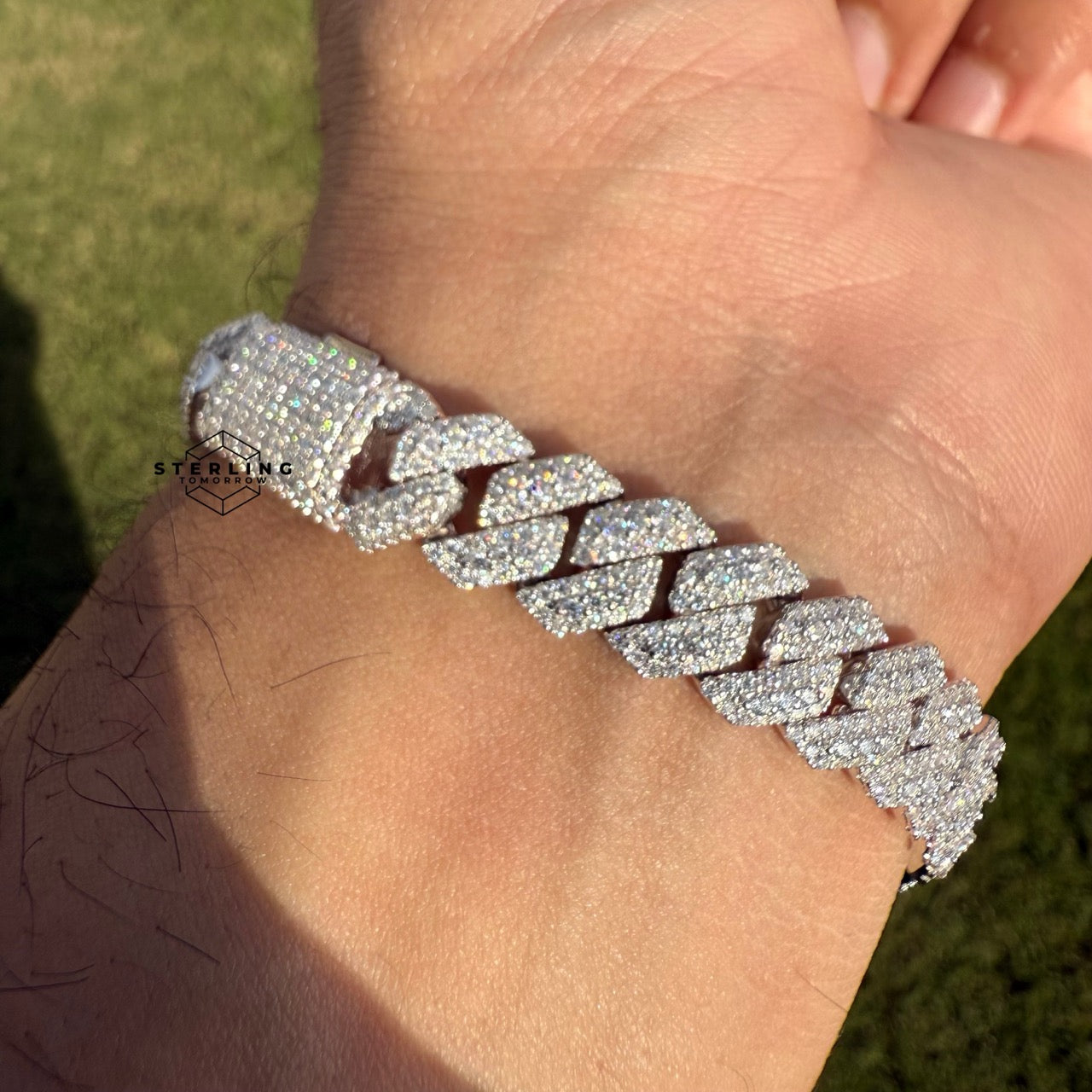 Moissanite 10mm Miami Cuban 3D Solitaire Bracelet 8"