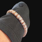 7mm Rose Gold Iced Out Sides Moissanite Tennis Bracelet