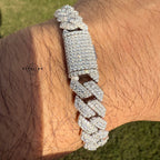 Moissanite 10mm Miami Cuban 3D Solitaire Bracelet 8"