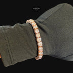7mm Rose Gold Iced Out Sides Moissanite Tennis Bracelet