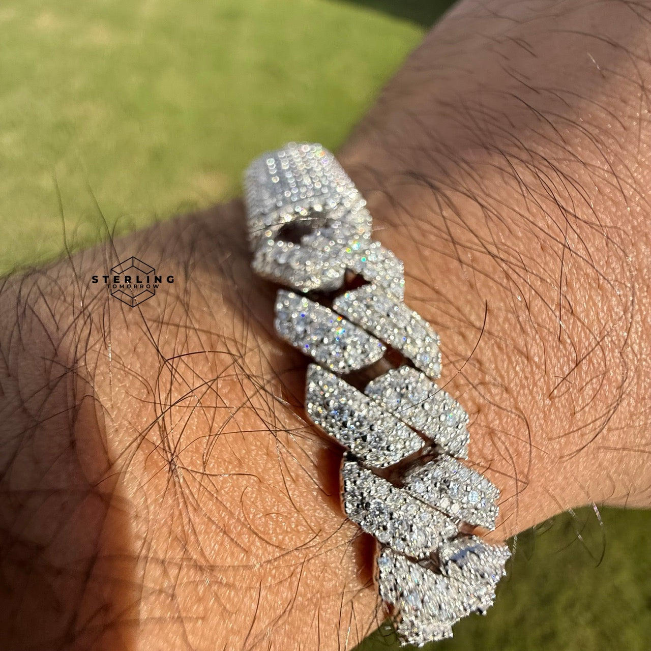 Moissanite 10mm Miami Cuban 3D Solitaire Bracelet 8"