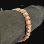 7mm Rose Gold Iced Out Sides Moissanite Tennis Bracelet