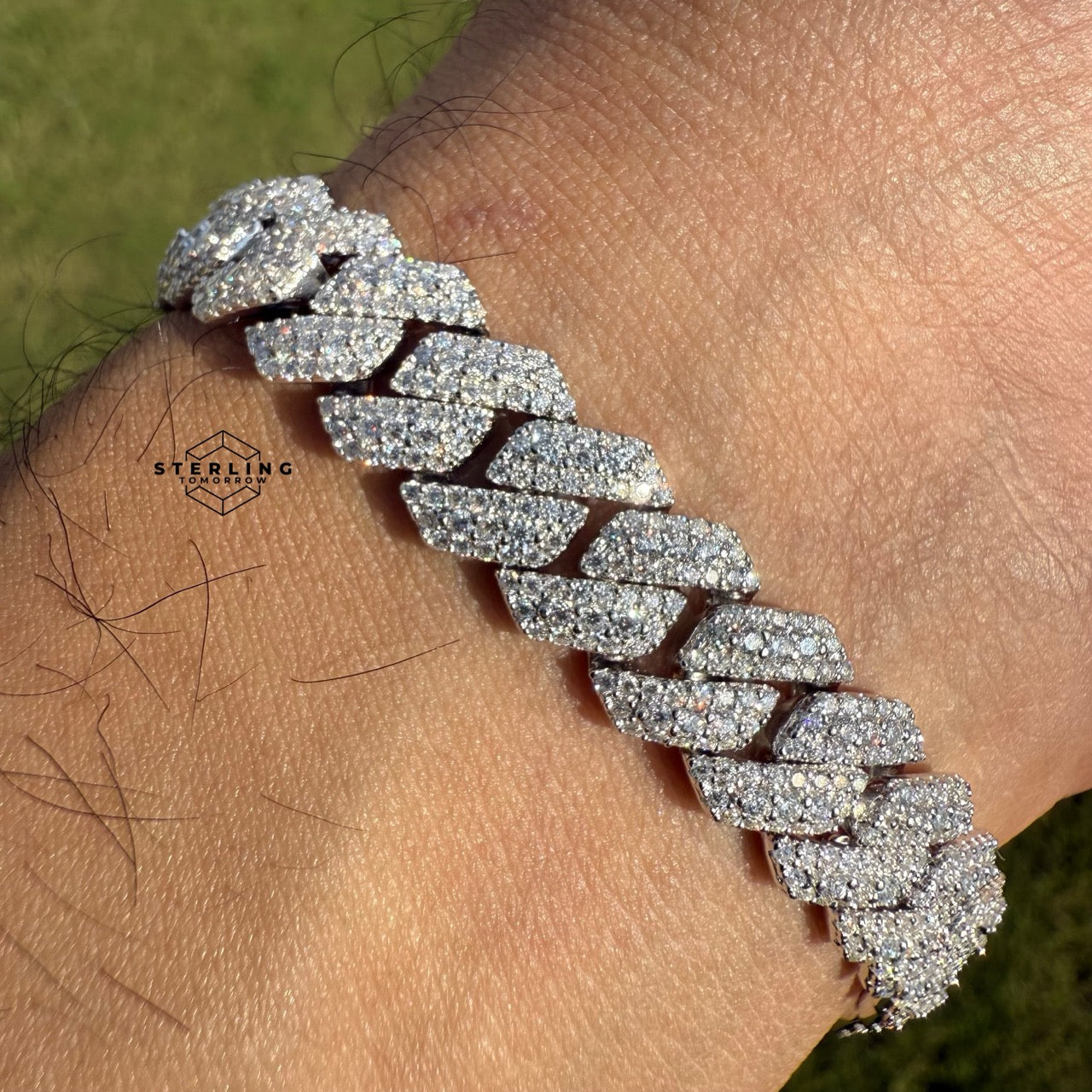 Moissanite 10mm Miami Cuban 3D Solitaire Bracelet 8"