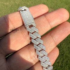 Moissanite 10mm Miami Cuban 3D Solitaire Bracelet 8"