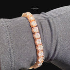 7mm Rose Gold Iced Out Sides Moissanite Tennis Bracelet