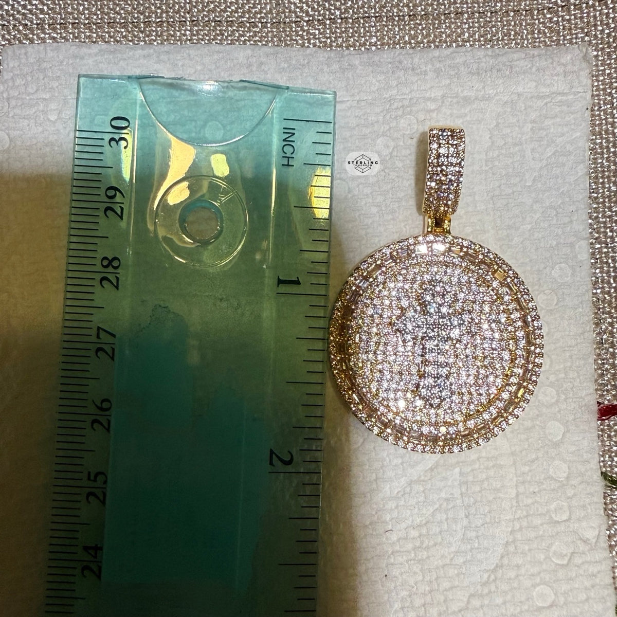 14K Gold Finish Gold Cross Medallion
