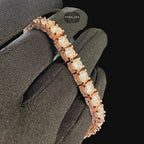 7mm Rose Gold Iced Out Sides Moissanite Tennis Bracelet