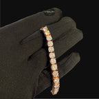 7mm Rose Gold Iced Out Sides Moissanite Tennis Bracelet