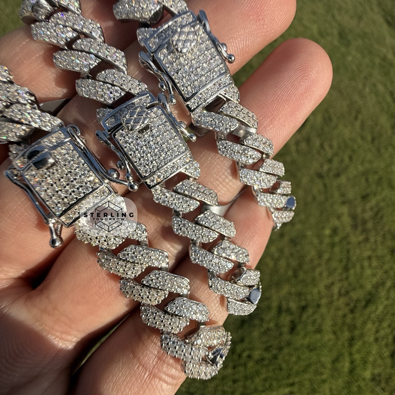 10mm Moissanite Cuban Prong Bracelet
