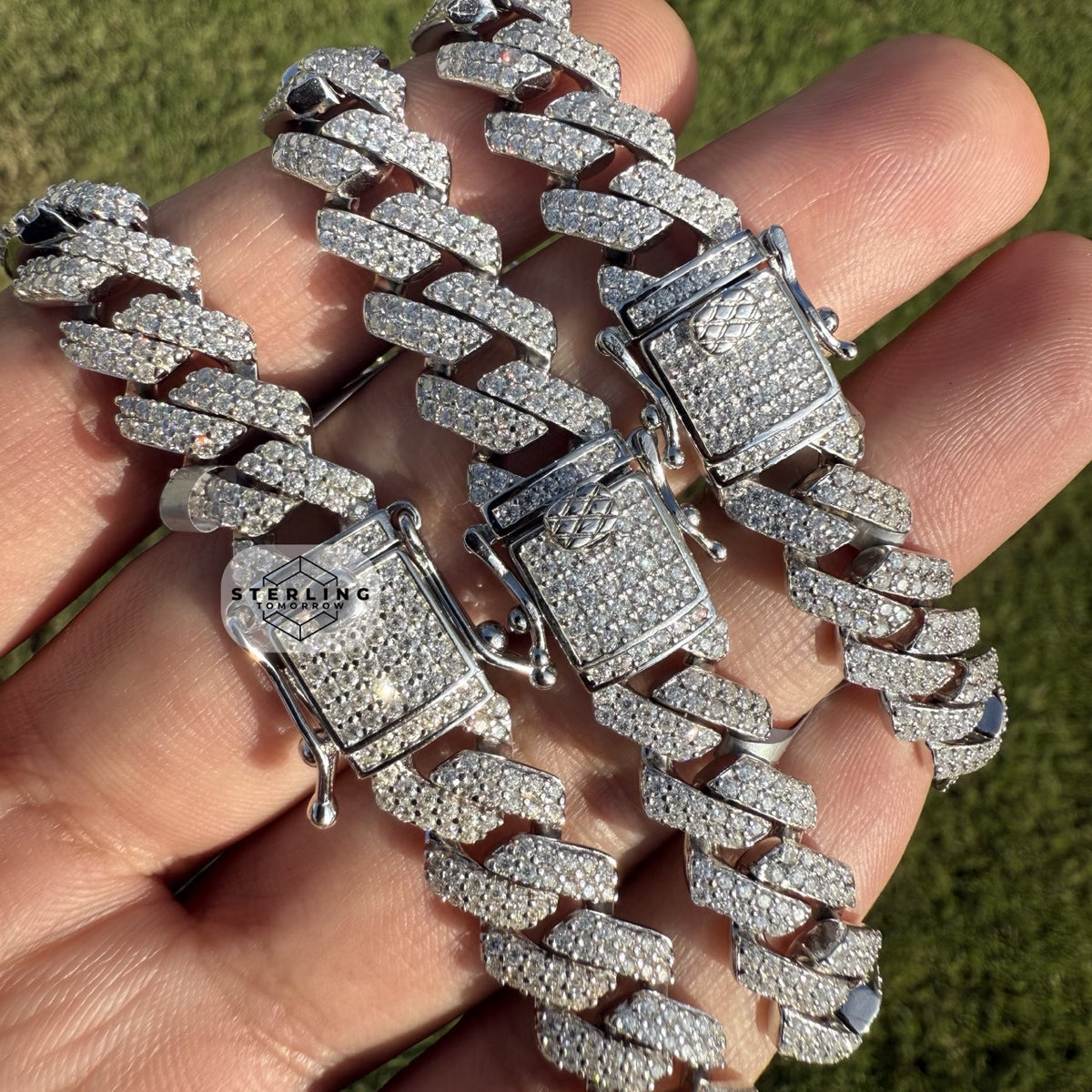 10mm Moissanite Cuban Prong Bracelet
