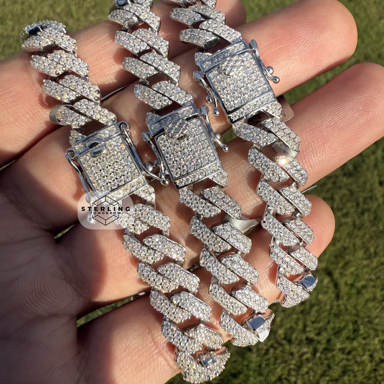 10mm Moissanite Cuban Prong Bracelet