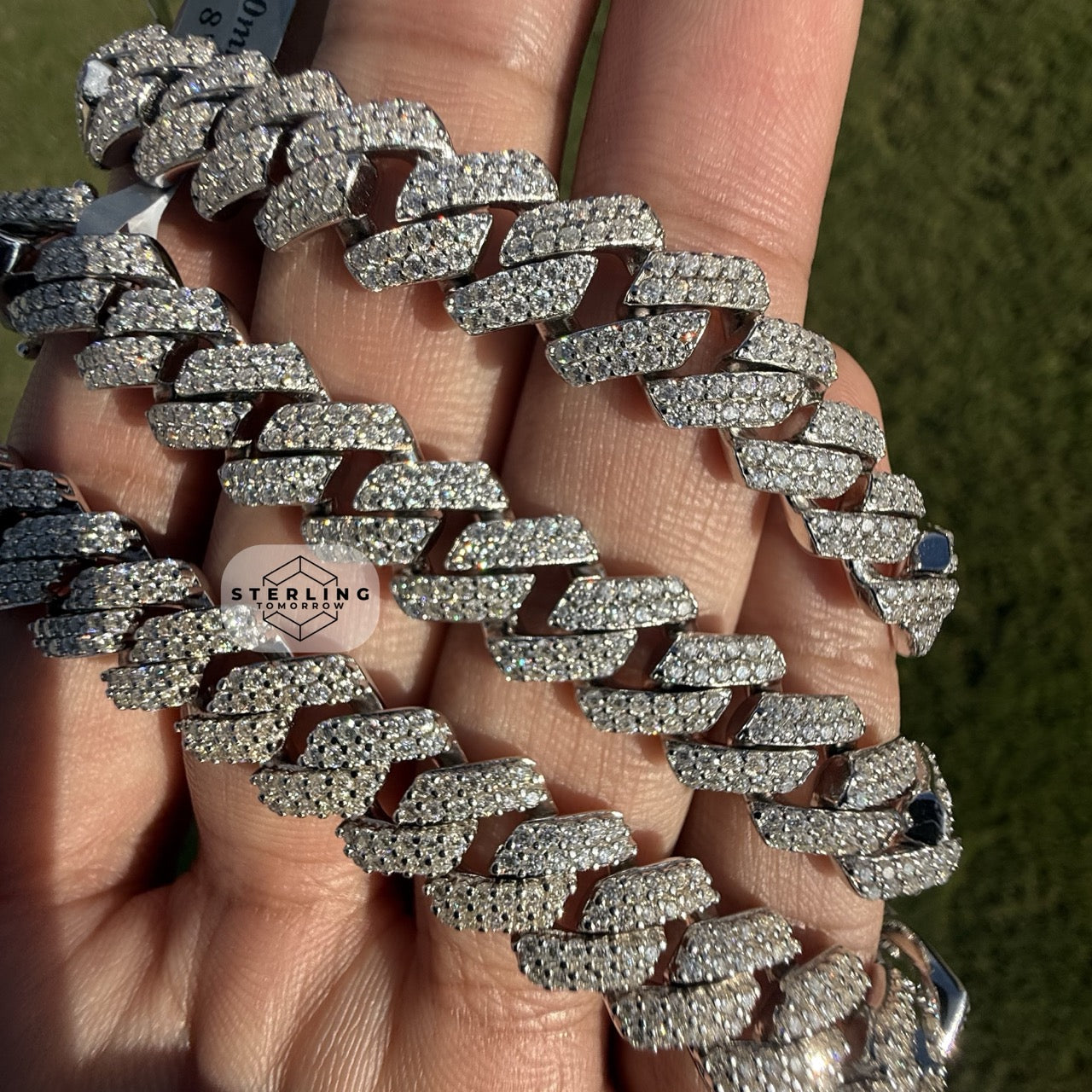 10mm Moissanite Cuban Prong Bracelet