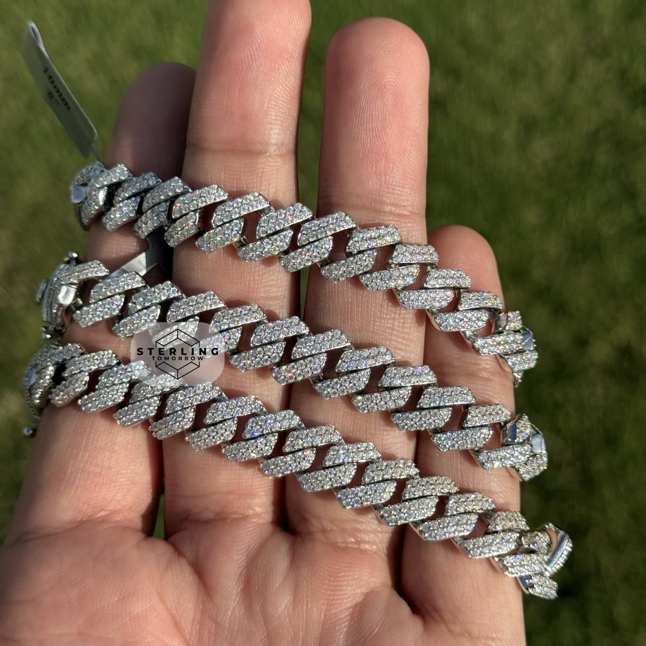 10mm Moissanite Cuban Prong Bracelet
