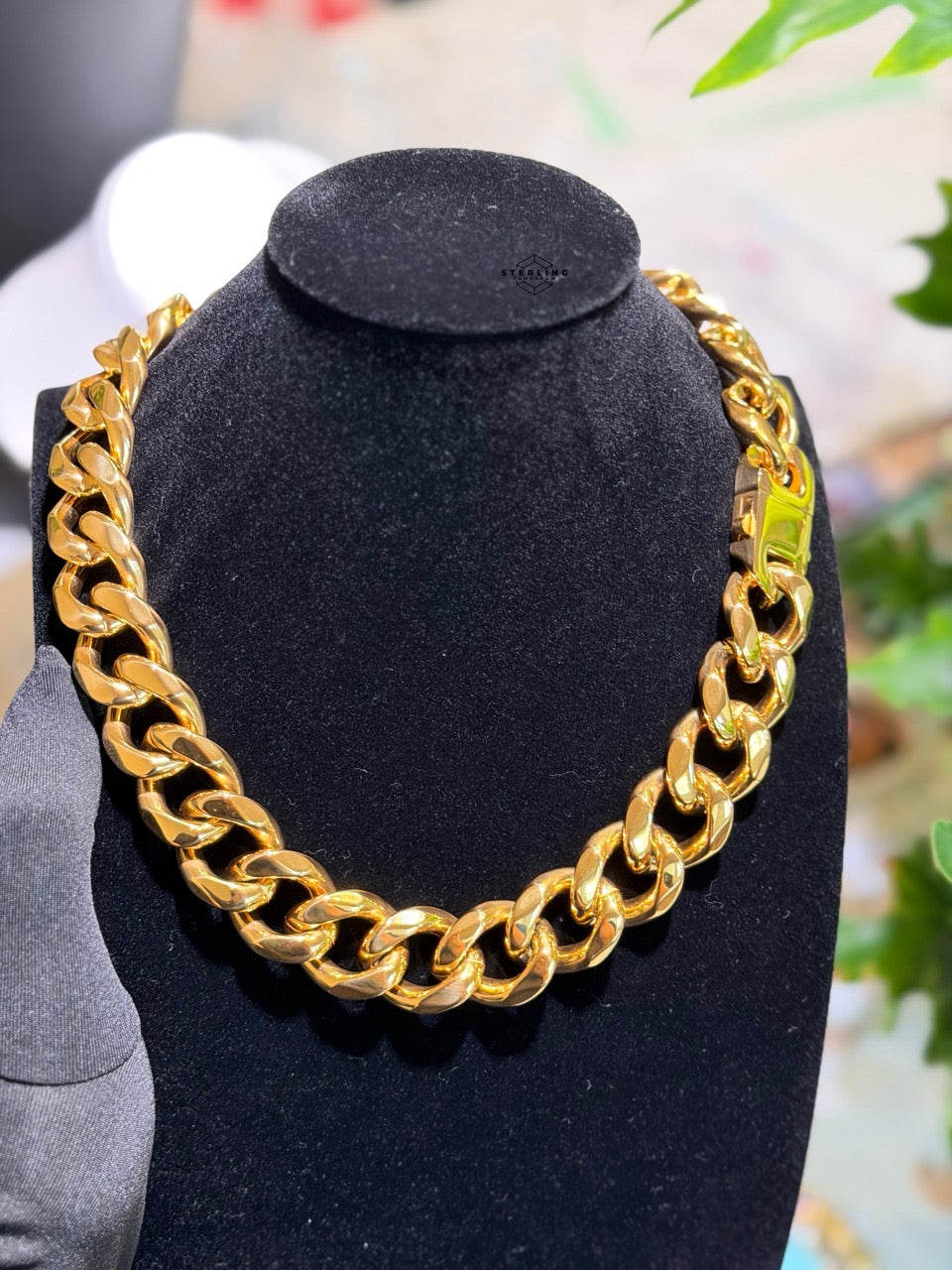 22mm 20" Steel Gold Miami Cuban Chain