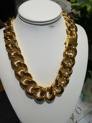 22mm 20" Steel Gold Miami Cuban Chain