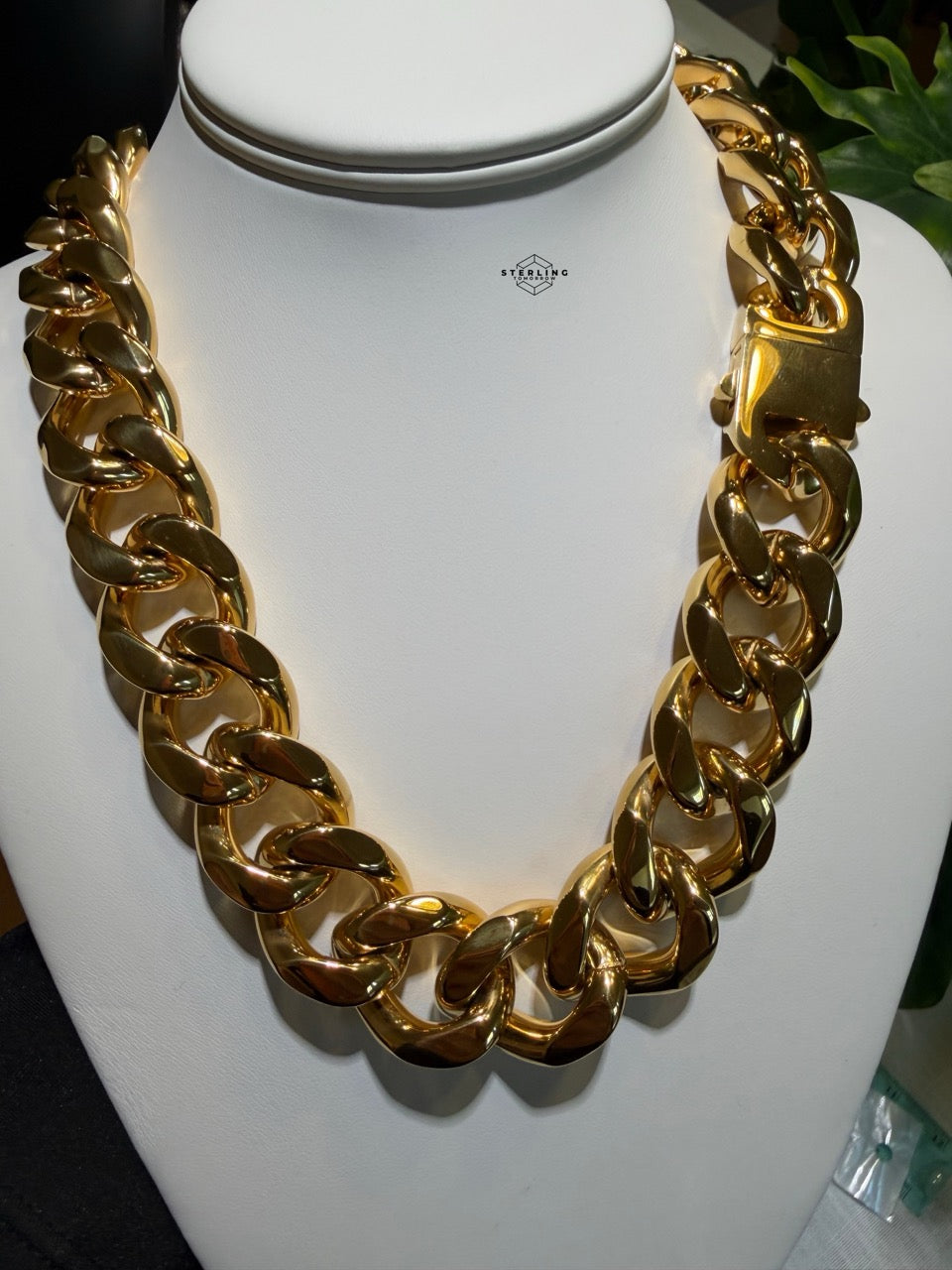 22mm 20" Steel Gold Miami Cuban Chain